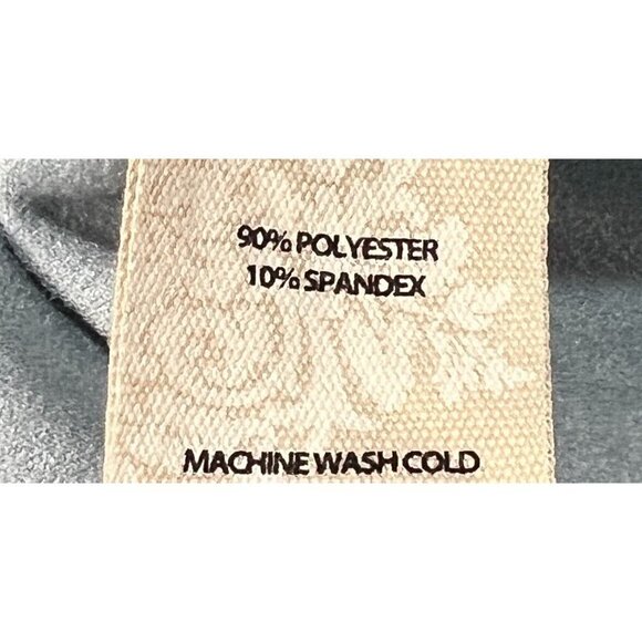 Soft Surroundings Sz S Blue Faux Suede Leather Tunic Top Blouse V Neck Roll Tab - Picture 8 of 9